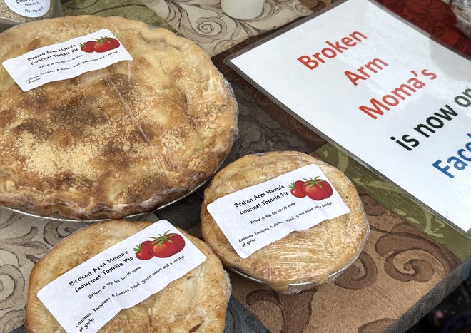 Homemade pies by Broken Arm Momas were availabe at the Destin Community Farmers Market on Sunday.