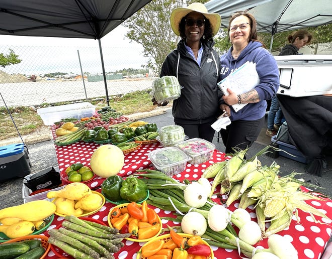 Sabina Zunguze, left, and her business partner Elisabeta Jenkins began the Destin Community Farmers Market on April 7. The market is open every Sunday from 9 a.m. until 1 p.m. at  743 Harbor Boulevard next to Goodwill.