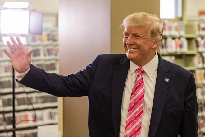 President Donald J. Trump cast an early ballot for the 2020 presidential election at the main branch of the Palm Beach County library on Summit Blvd. in West Palm Beach, Saturday October 22, 2020. When asked who he voted for, the President replied, “Some guy named Trump.”